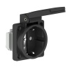 Розетка панельная Schuko 16A 3п(2P+PE) 250В, IP54 черная фланец 50х50 Quick-Connect Bals 7110109
